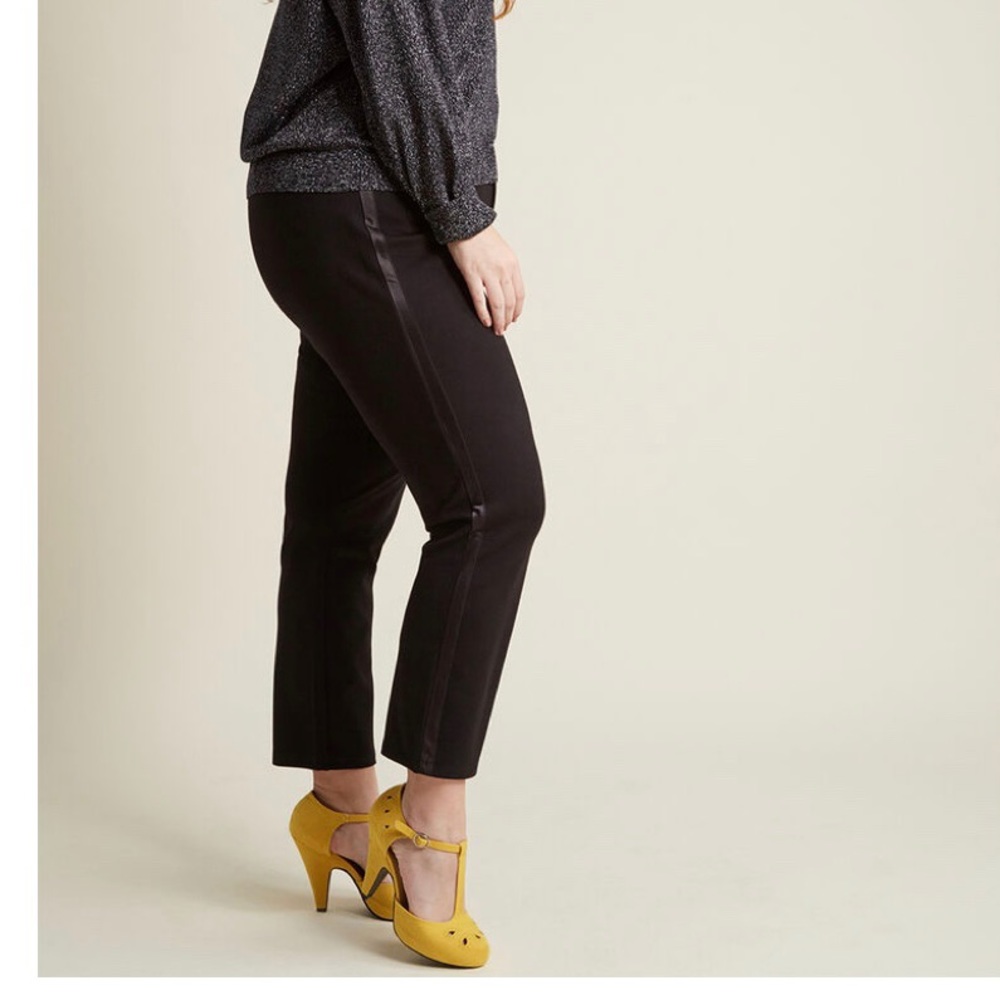 ModCloth Ponte Pants with Tuxedo Stripe